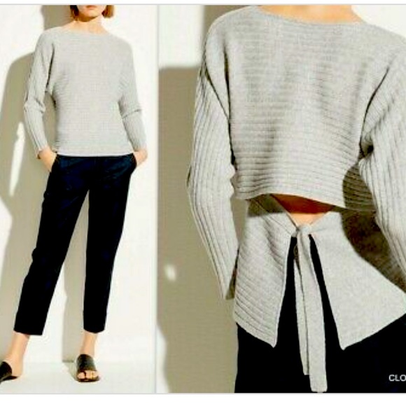 Vince Sweaters - Vince Gray Open Back Sweater, Size XS